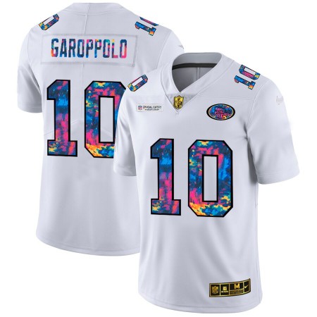 Miesten San Francisco 49ers NFL Pelipaita Jimmy Garoppolo 10 Nike 2020 Monivärinen Valkoinen